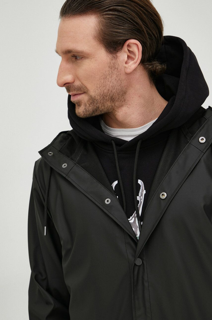 Rains Яке 18360 Longer Jacket в черно с преходна изолация - Pepit.bg