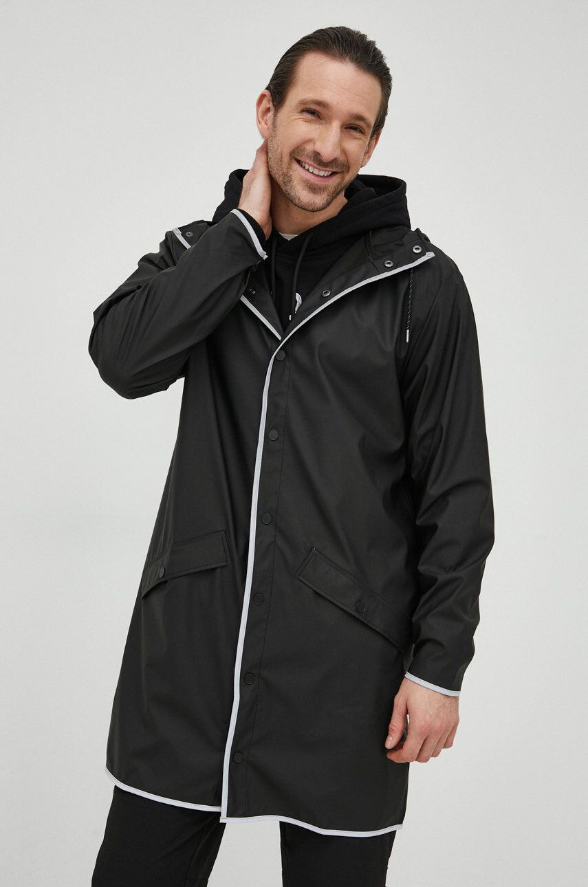 Rains Яке 18540 Long Jacket Reflective в черно с преходна изолация - Pepit.bg