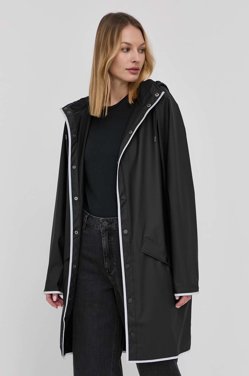 Rains Яке 18540 Long Jacket Reflective в черно с преходна изолация - Pepit.bg