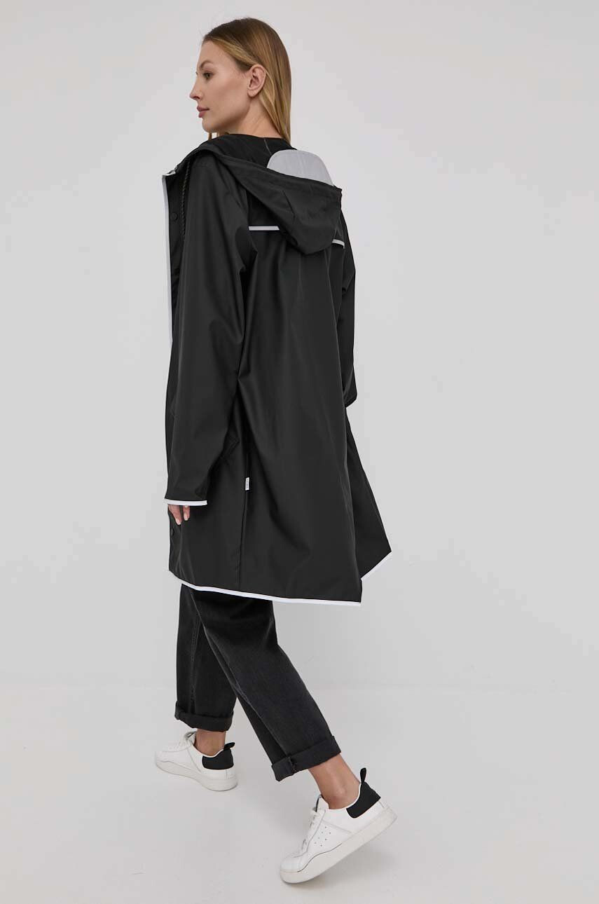 Rains Яке 18540 Long Jacket Reflective в черно с преходна изолация - Pepit.bg