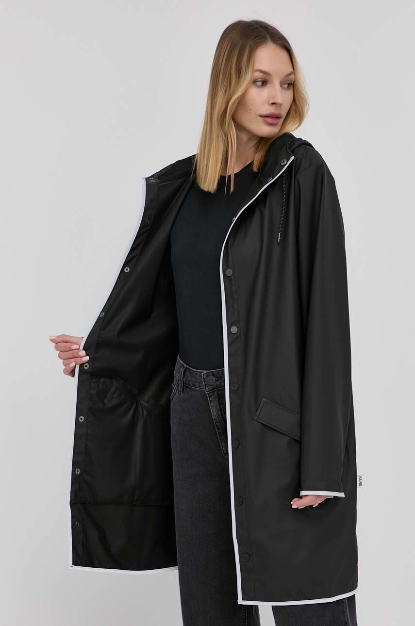 Rains Яке 18540 Long Jacket Reflective в черно с преходна изолация - Pepit.bg