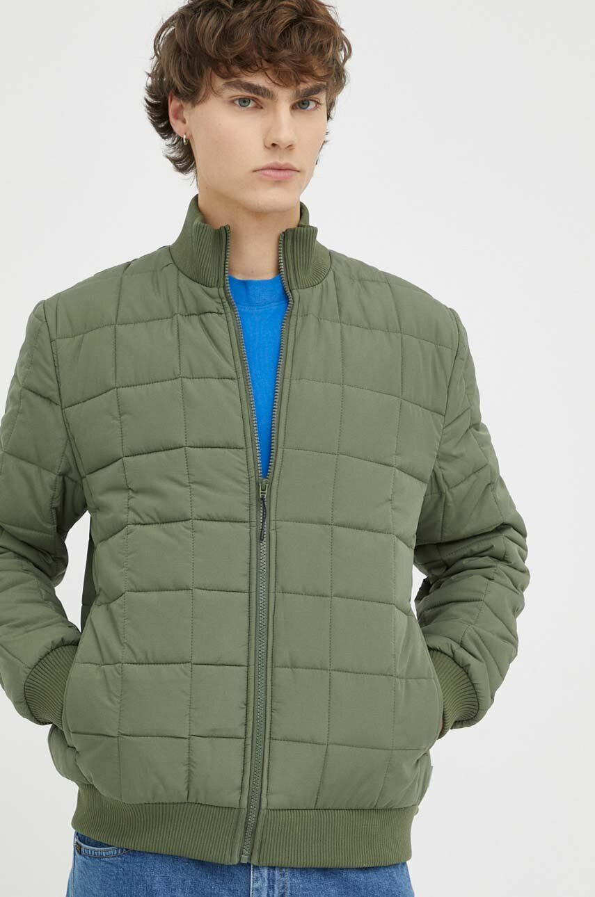 Rains Яке бомбър 18180 Liner High Neck Jacket в зелено с преходна изолация - Pepit.bg