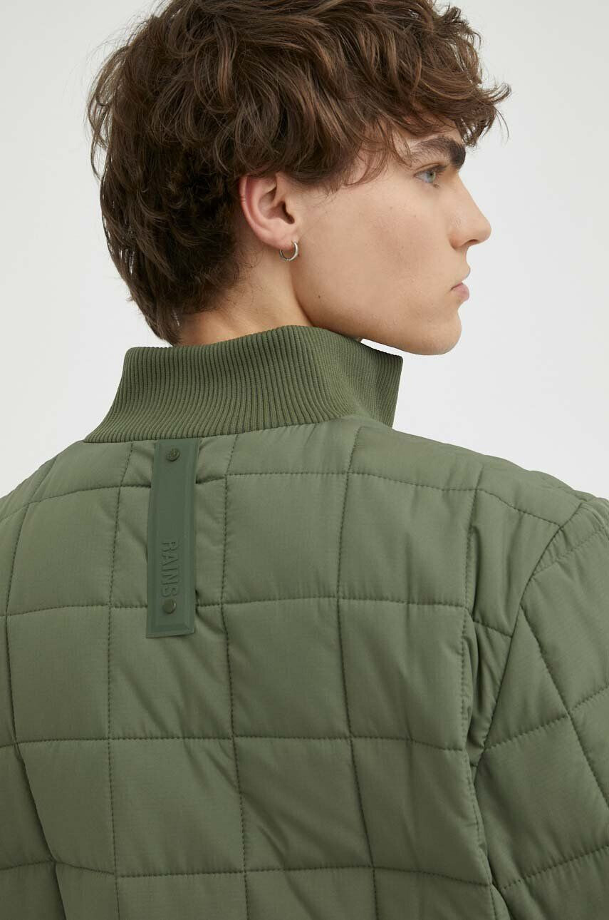 Rains Яке бомбър 18180 Liner High Neck Jacket в зелено с преходна изолация - Pepit.bg