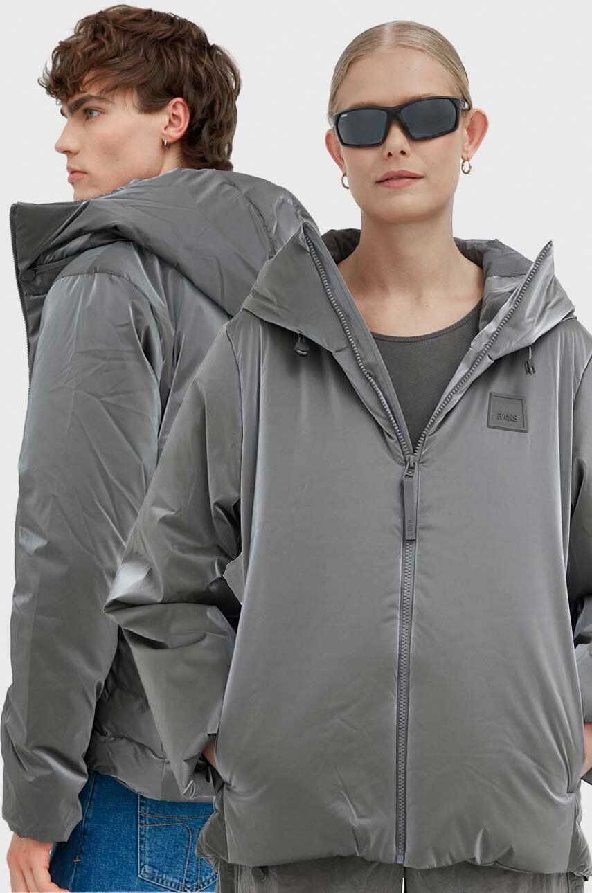 Rains Непромокаемо яке 15700 Loop Jacket в сребристо със зимна изолация - Pepit.bg