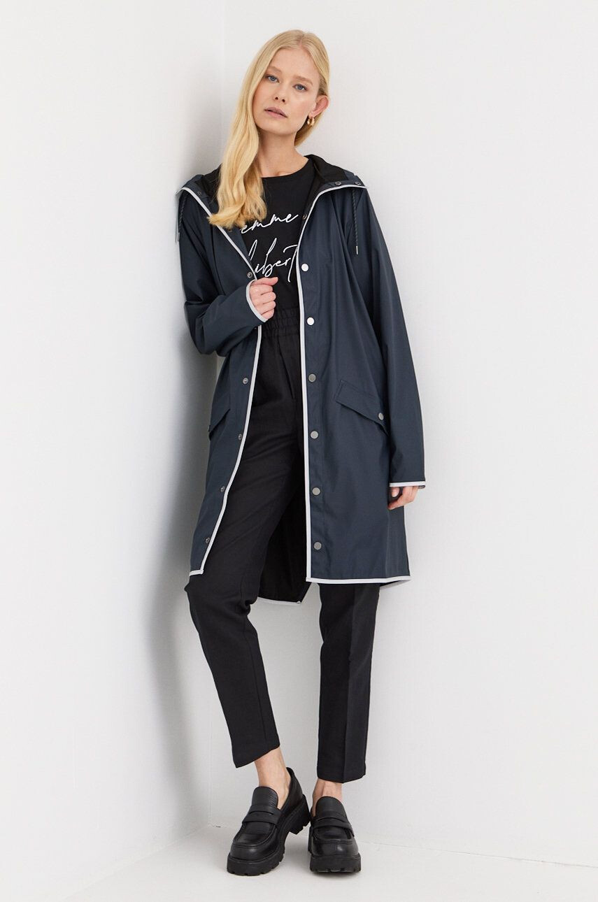 Rains Непромокаемо яке 18540 Long Jacket Reflective в тъмносиньо с преходна изолация - Pepit.bg