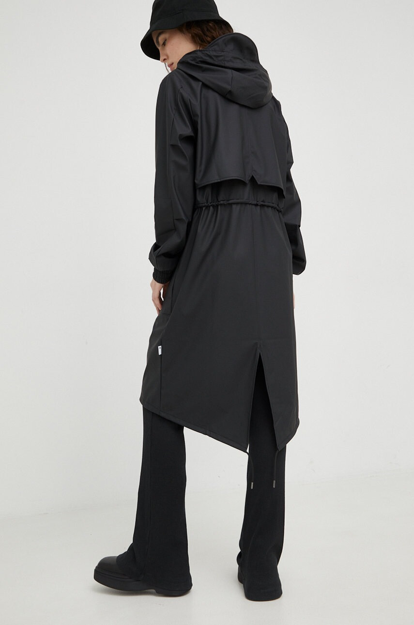 Rains Непромокаемо яке 18550 String Parka в черно с преходна изолация - Pepit.bg