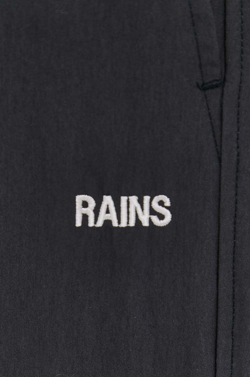 Rains Панталони 18700 Woven Pants Regular в черно със стандартна кройка с висока талия - Pepit.bg