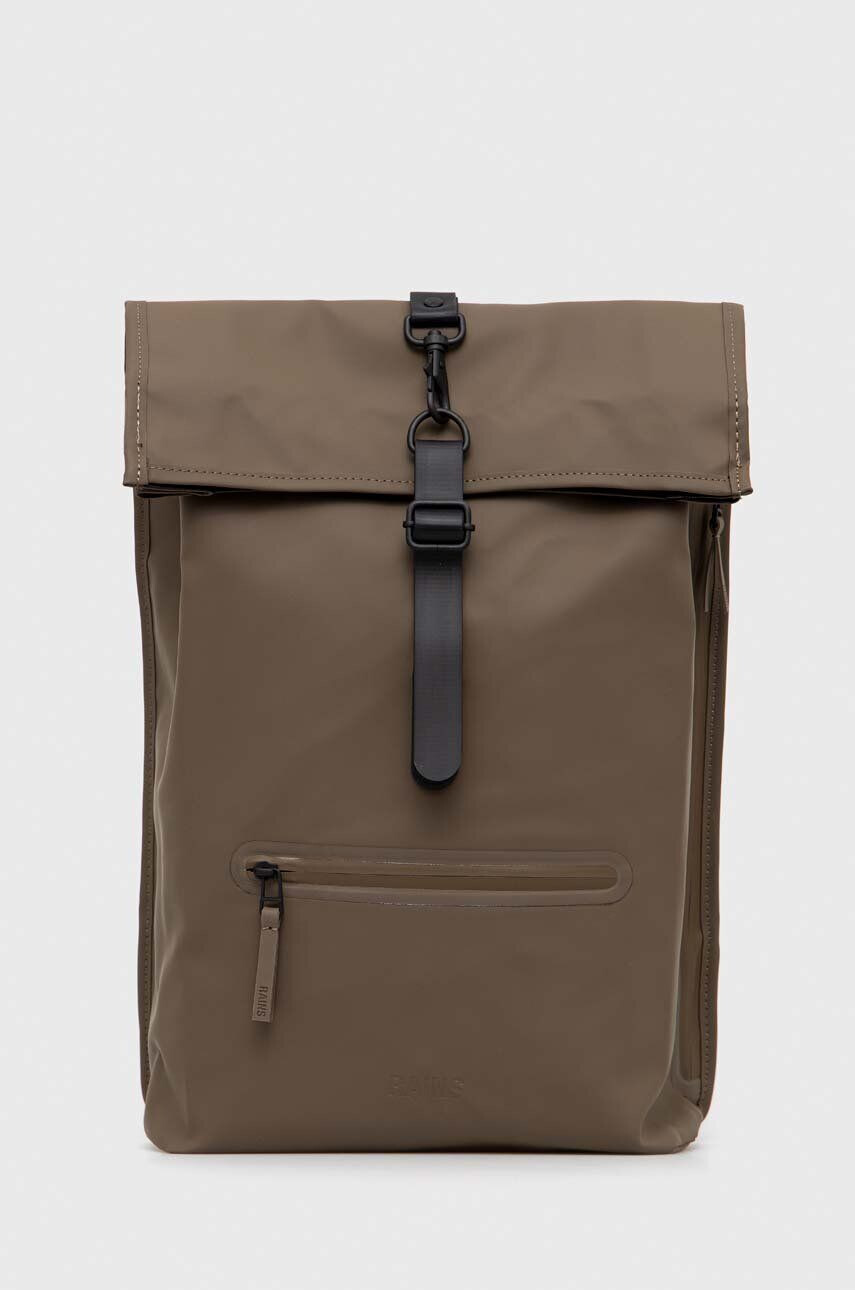 Rains Раница 13160 Rolltop Rucksack в кафяво голям размер с изчистен дизайн - Pepit.bg