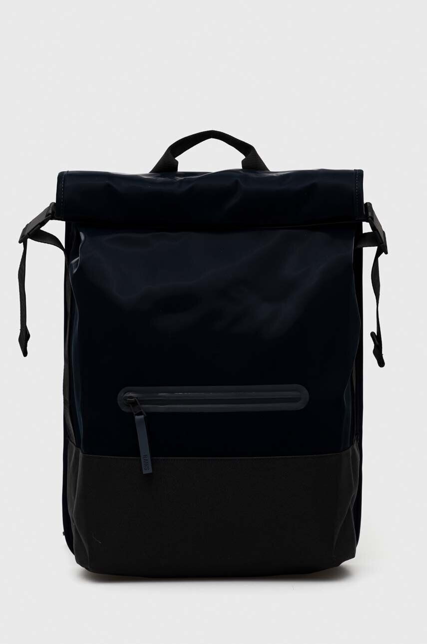 Rains Раница 13760 Trail Rolltop Backpack в тъмносиньо голям размер с изчистен дизайн - Pepit.bg