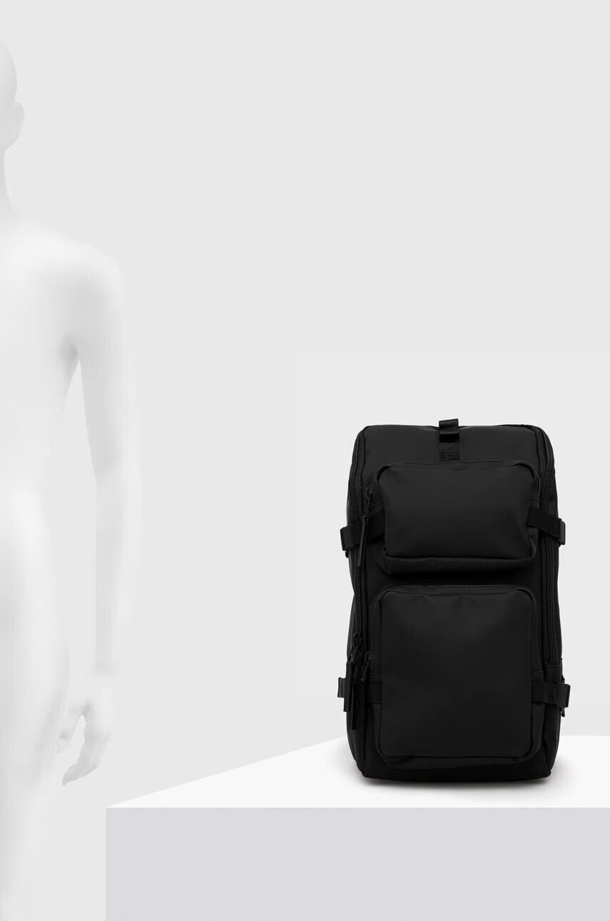 Rains Раница 13800 Trail Cargo Backpack в черно голям размер с изчистен дизайн - Pepit.bg