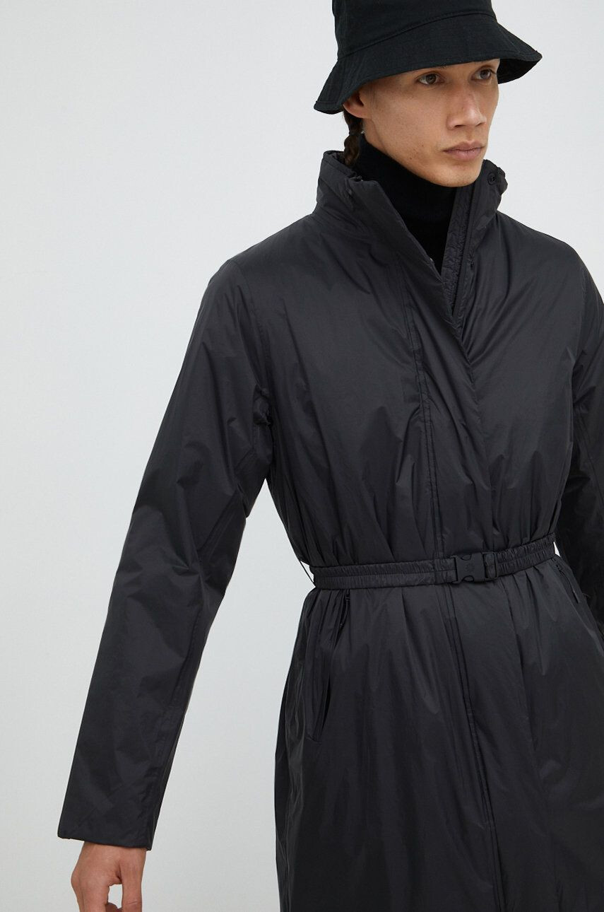 Rains Яке 15500 Long Padded Nylon W Coat в черно с преходна изолация - Pepit.bg