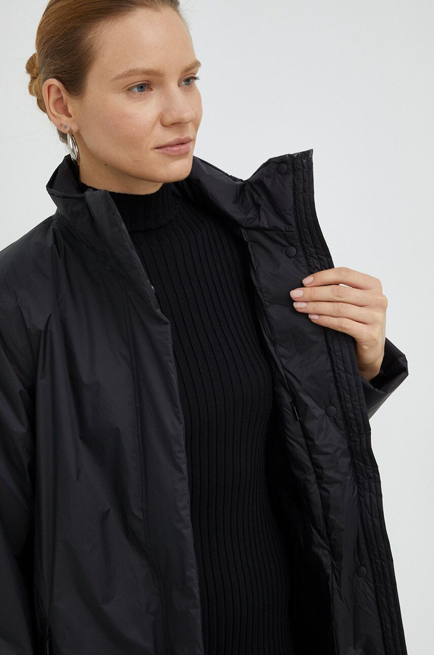 Rains Яке 15500 Long Padded Nylon W Coat в черно с преходна изолация - Pepit.bg