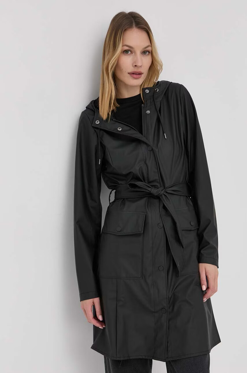 Rains Яке 18130 Curve Jacket дамско в черно с преходна изолация - Pepit.bg
