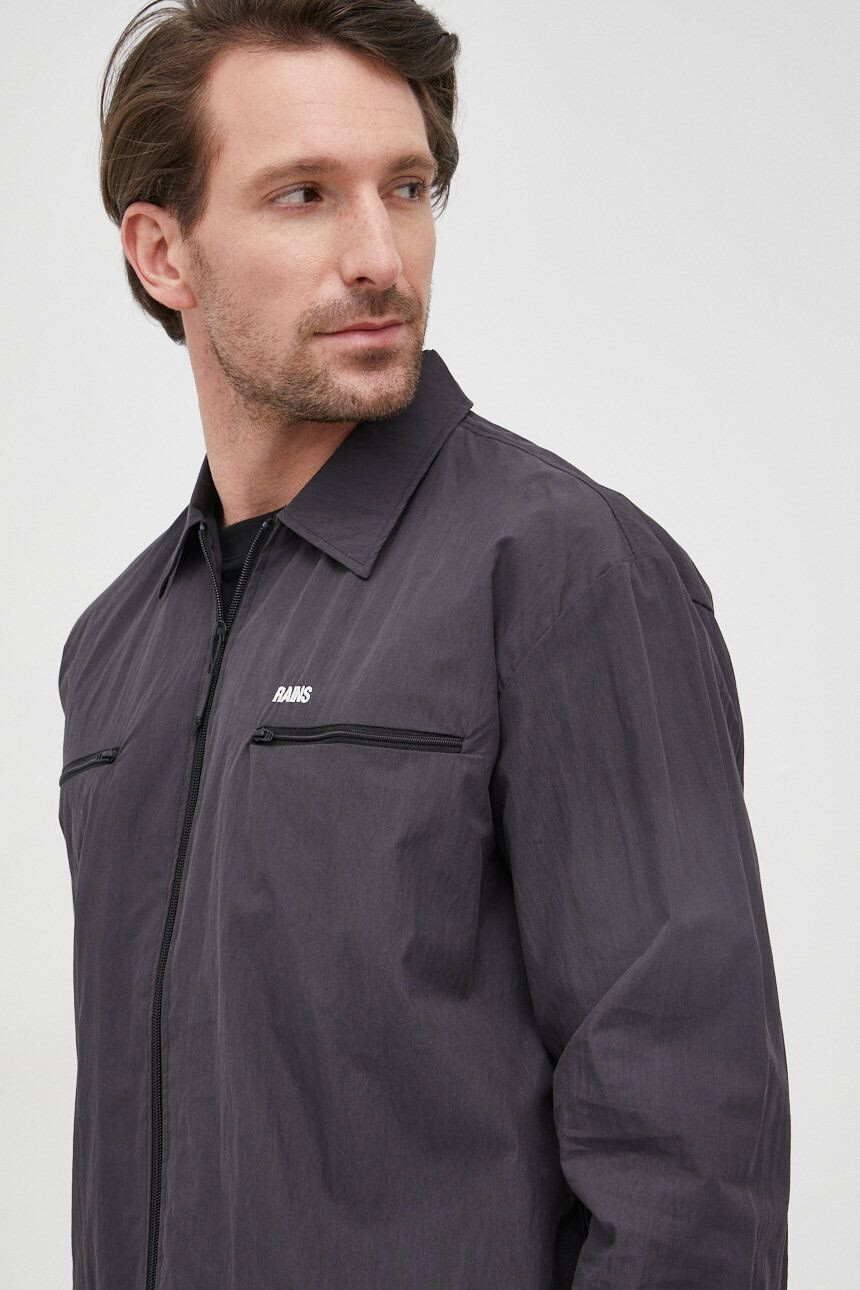 Rains Яке 18690 Woven Shirt в черно с преходна изолация - Pepit.bg