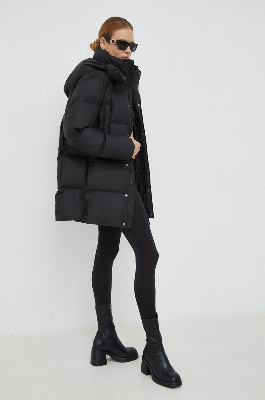 Rains Яке 15040 Boxy Puffer Parka в черно със зимна изолация - Pepit.bg