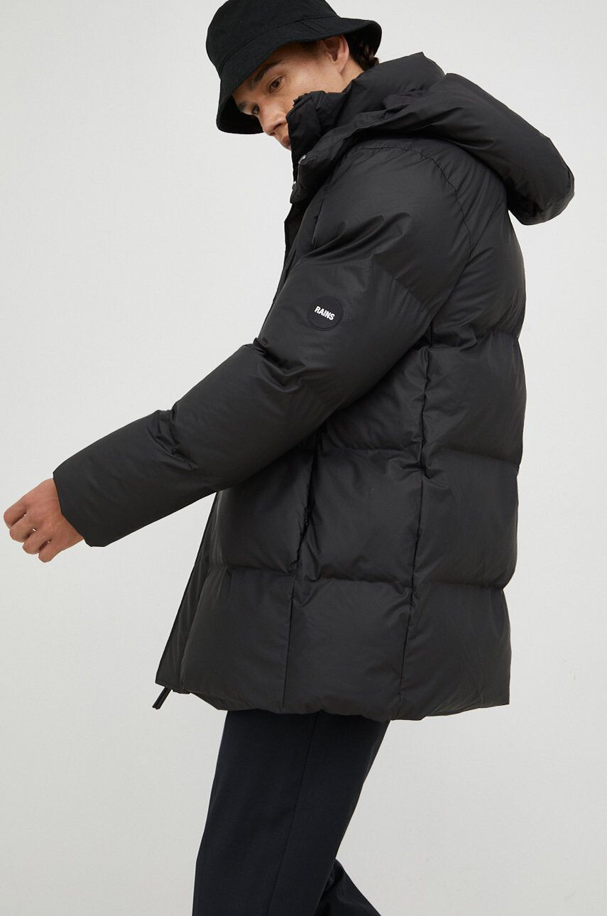 Rains Яке 15040 Boxy Puffer Parka в черно със зимна изолация - Pepit.bg