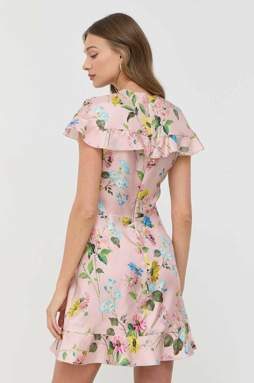 Red Valentino Копринена рокля в розово къс модел разкроен модел - Pepit.bg