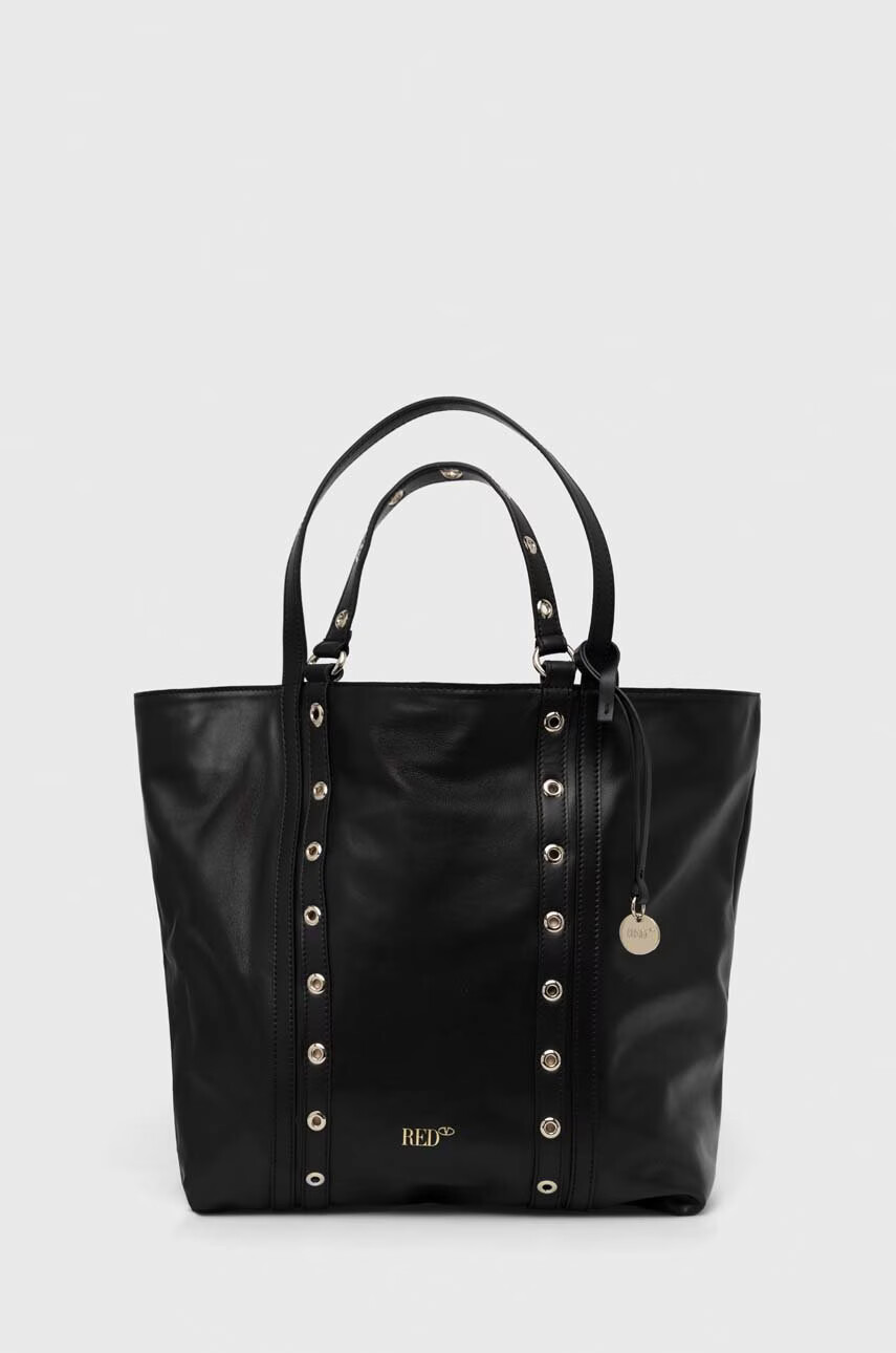 Red Valentino Кожена чанта в черно - Pepit.bg