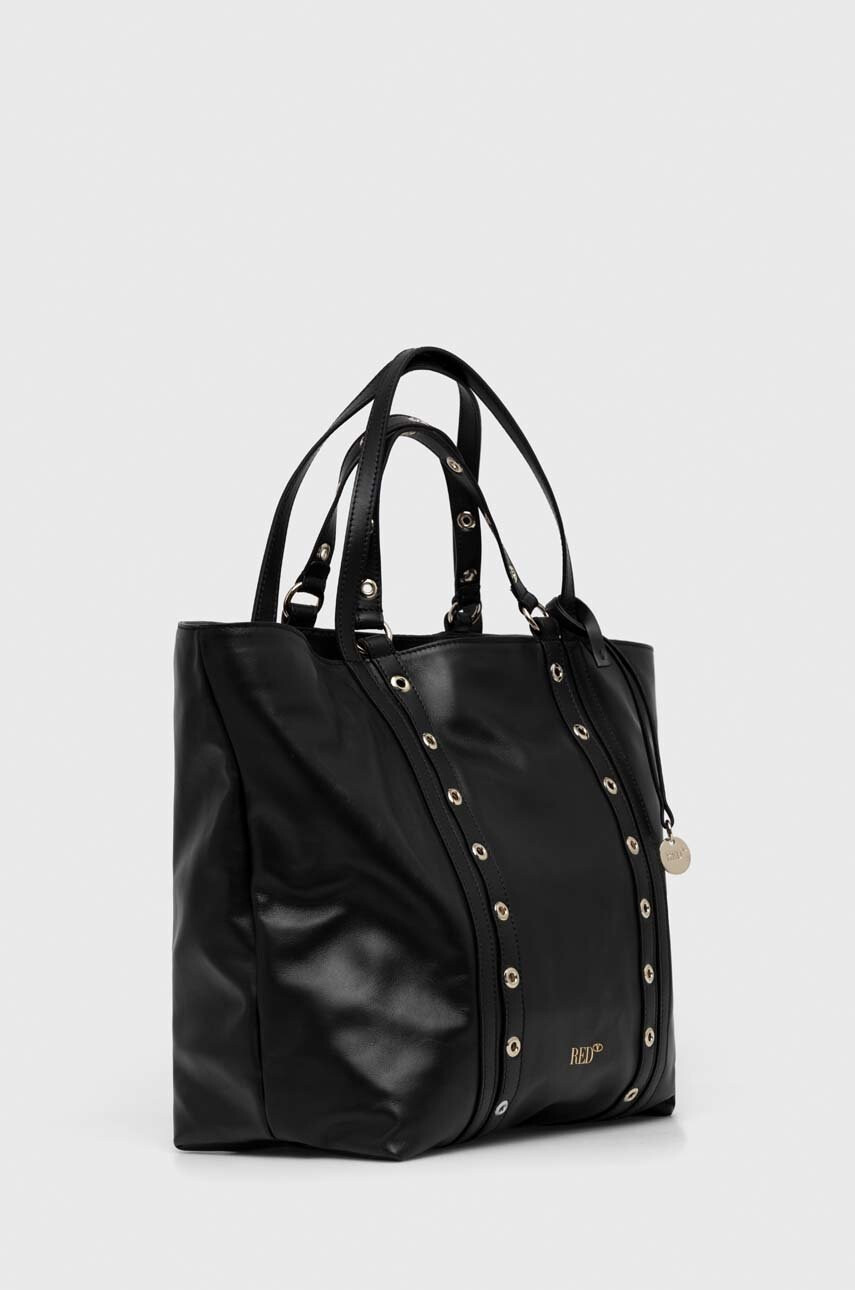 Red Valentino Кожена чанта в черно - Pepit.bg