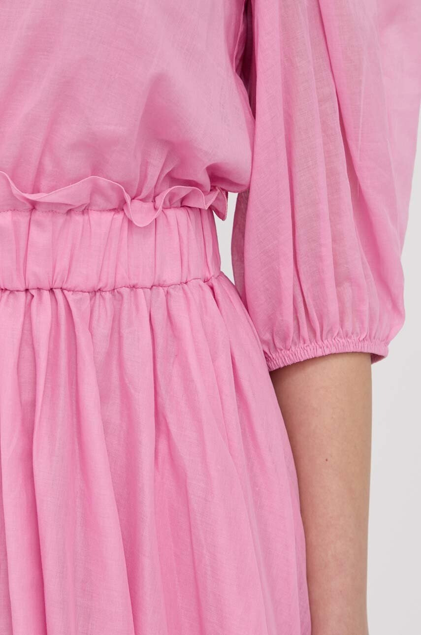 Red Valentino Памучна рокля в лилаво къс модел разкроен модел - Pepit.bg