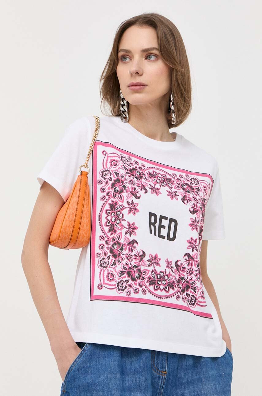 Red Valentino Памучна тениска в бяло - Pepit.bg