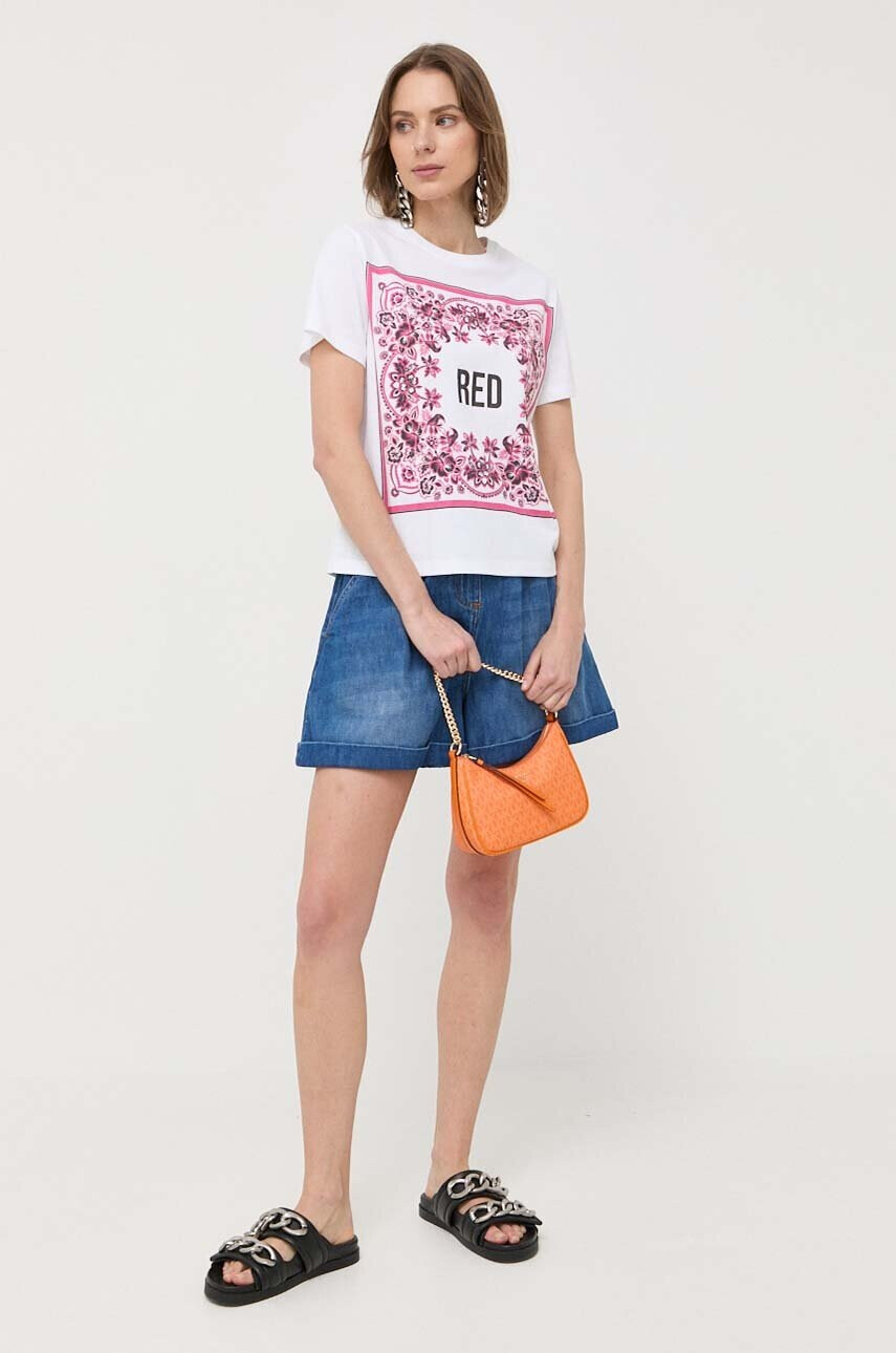 Red Valentino Памучна тениска в бяло - Pepit.bg