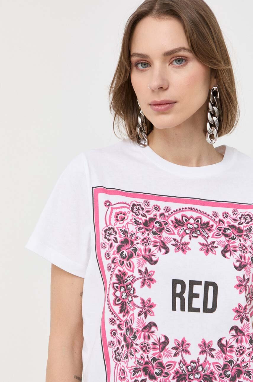 Red Valentino Памучна тениска в бяло - Pepit.bg