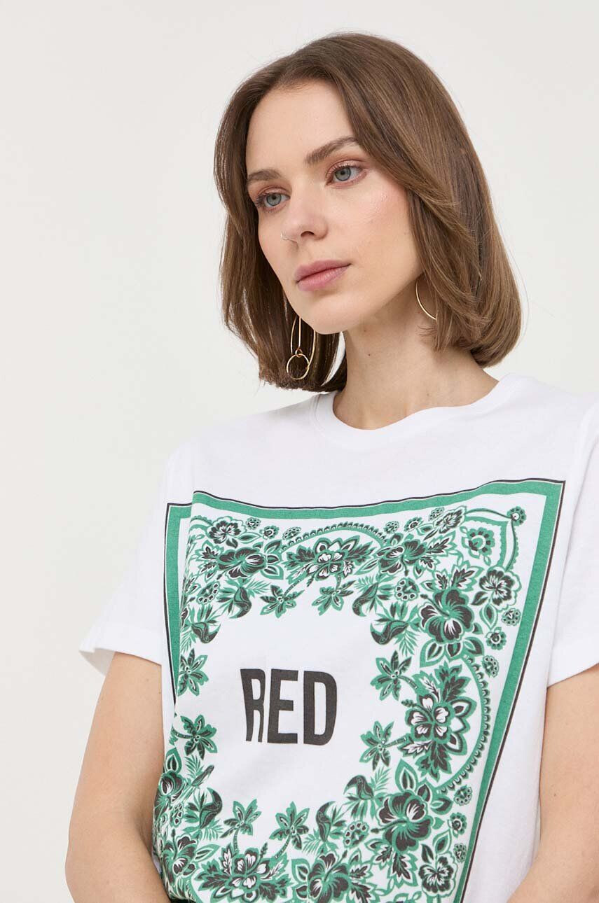 Red Valentino Памучна тениска в бяло - Pepit.bg