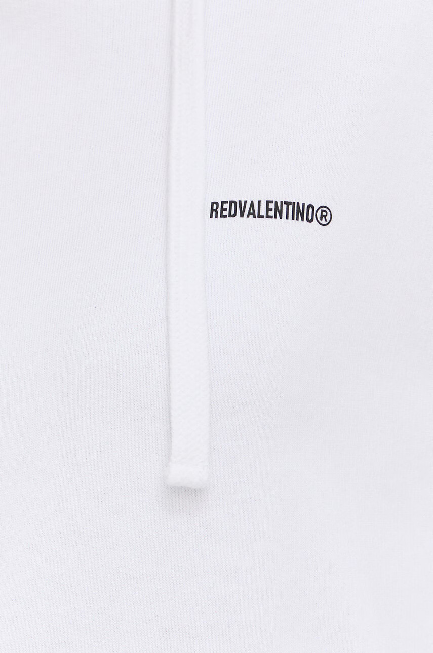 Red Valentino Суичър в бяло с качулка с изчистен дизайн - Pepit.bg