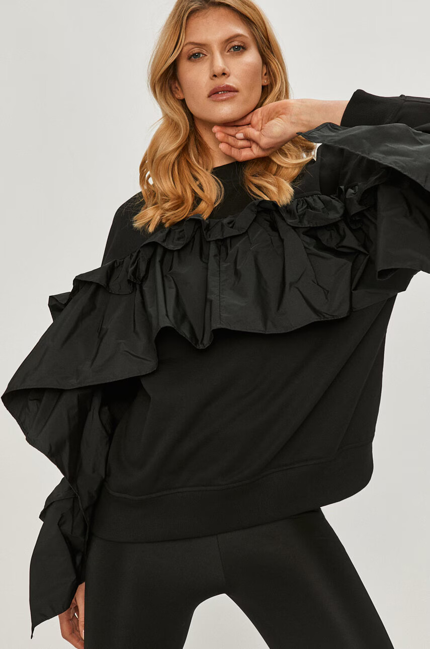 Red Valentino Суичър дамски в черно с изчистен дизайн - Pepit.bg