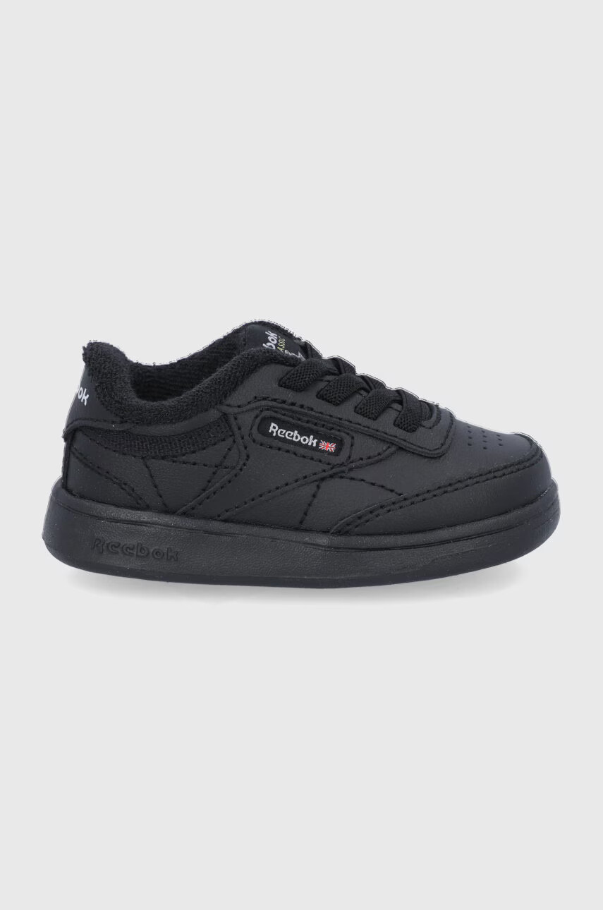 Reebok Classic Детски кожени обувки Club C FZ2096 в черно - Pepit.bg
