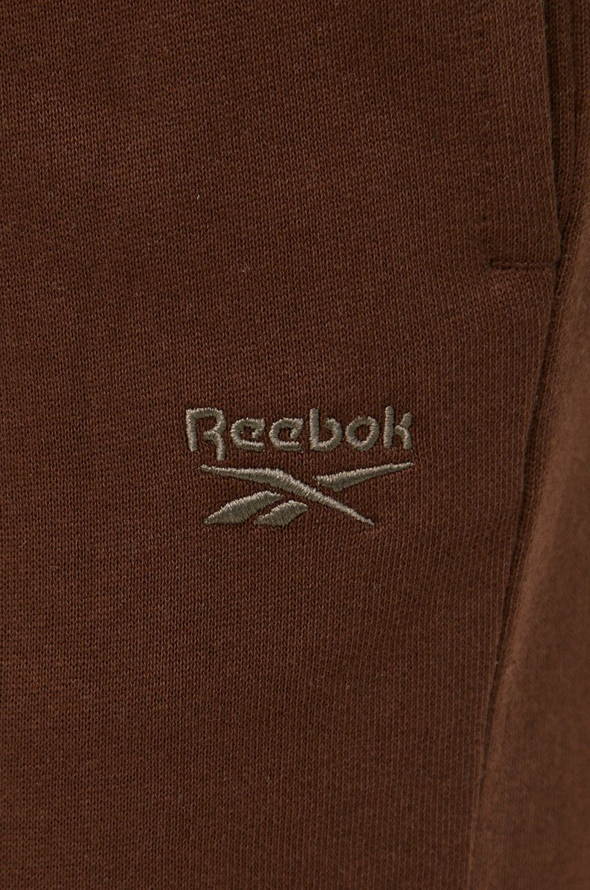 Reebok Classic Памучен панталон H46816 дамски в кафяво с изчистен дизайн - Pepit.bg