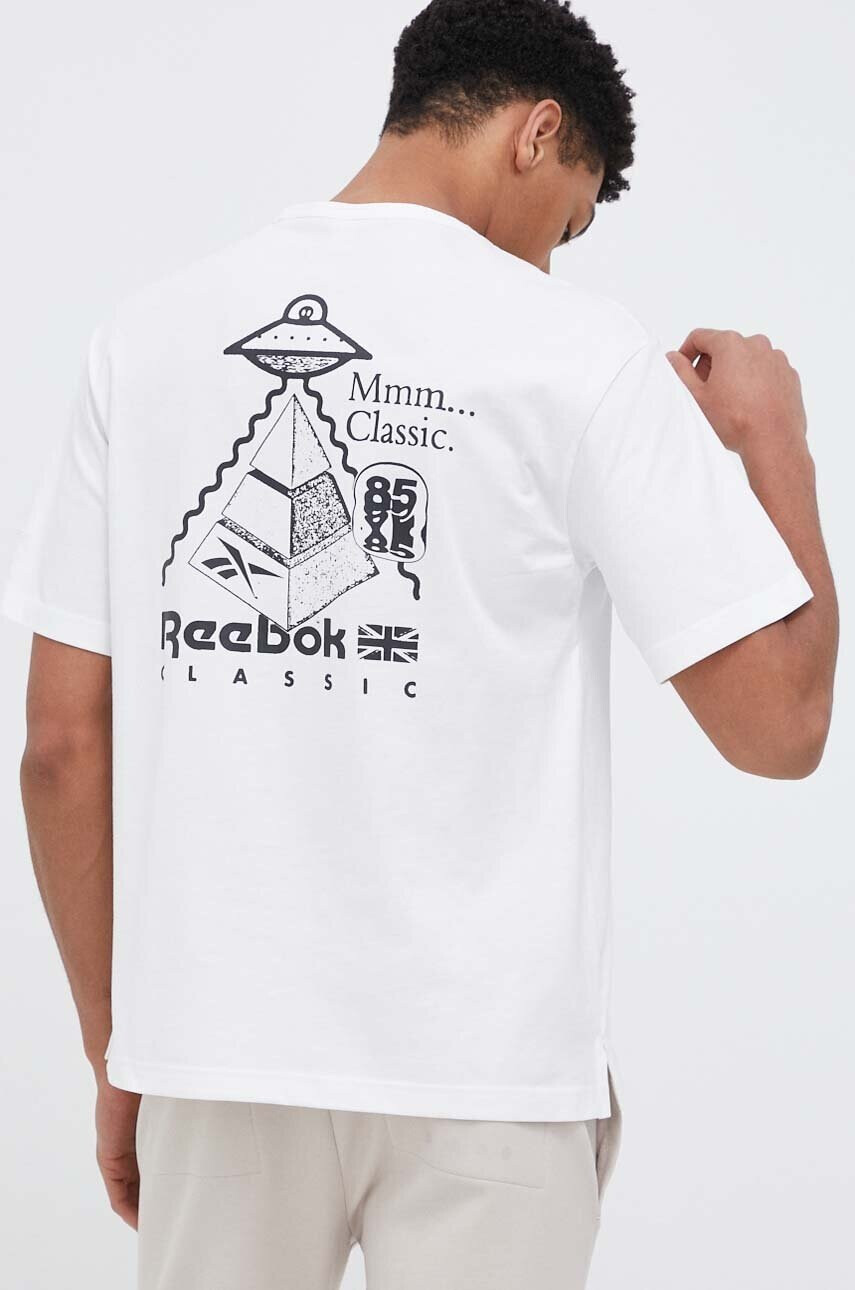 Reebok Classic Памучна тениска в бяло с принт - Pepit.bg