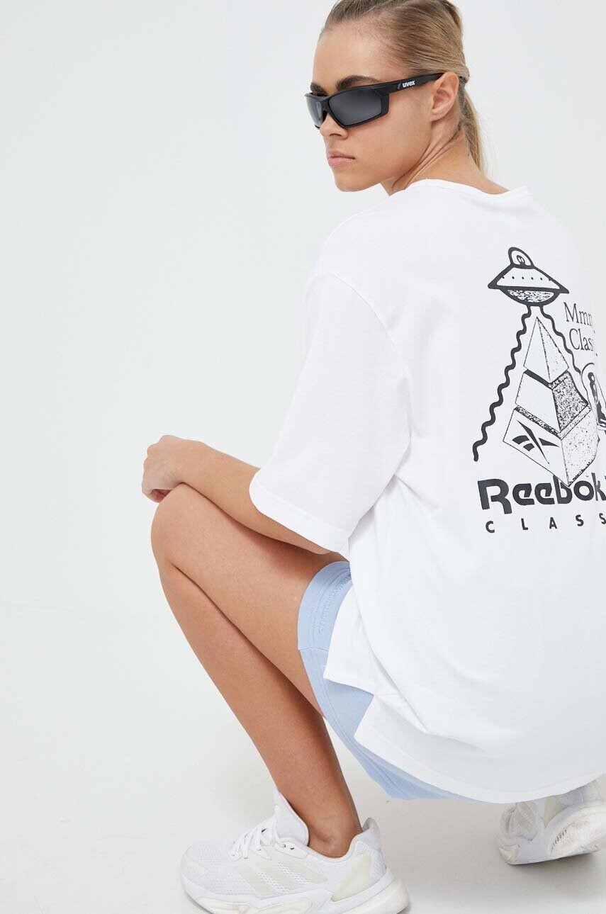 Reebok Classic Памучна тениска в бяло с принт - Pepit.bg