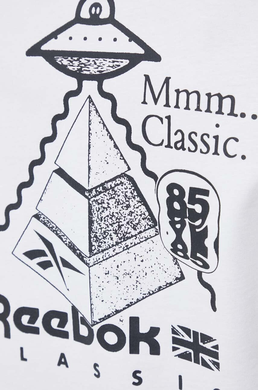 Reebok Classic Памучна тениска в бяло с принт - Pepit.bg