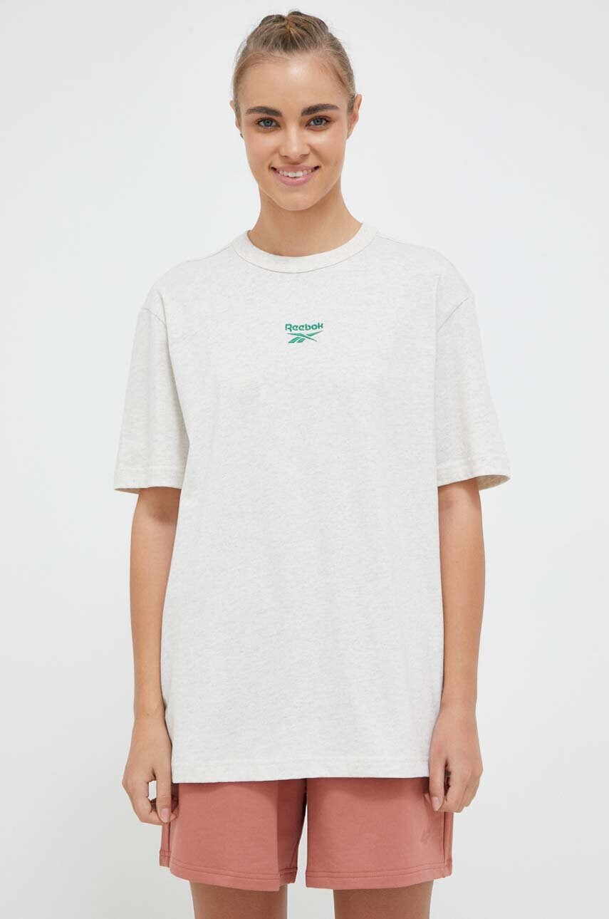 Reebok Classic Памучна тениска в сиво меланж на - Pepit.bg