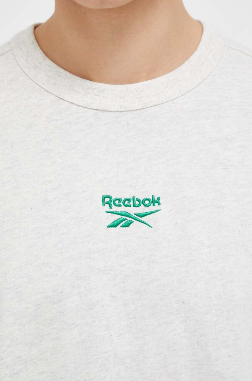 Reebok Classic Памучна тениска в сиво меланж на - Pepit.bg