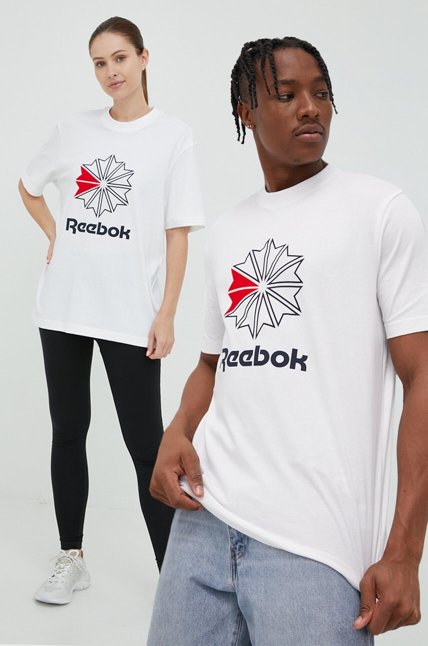 Reebok Classic Памучна тениска HD4015 в бяло с принт - Pepit.bg