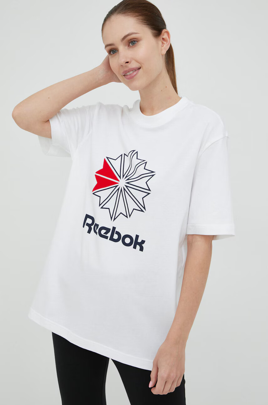 Reebok Classic Памучна тениска HD4015 в бяло с принт - Pepit.bg