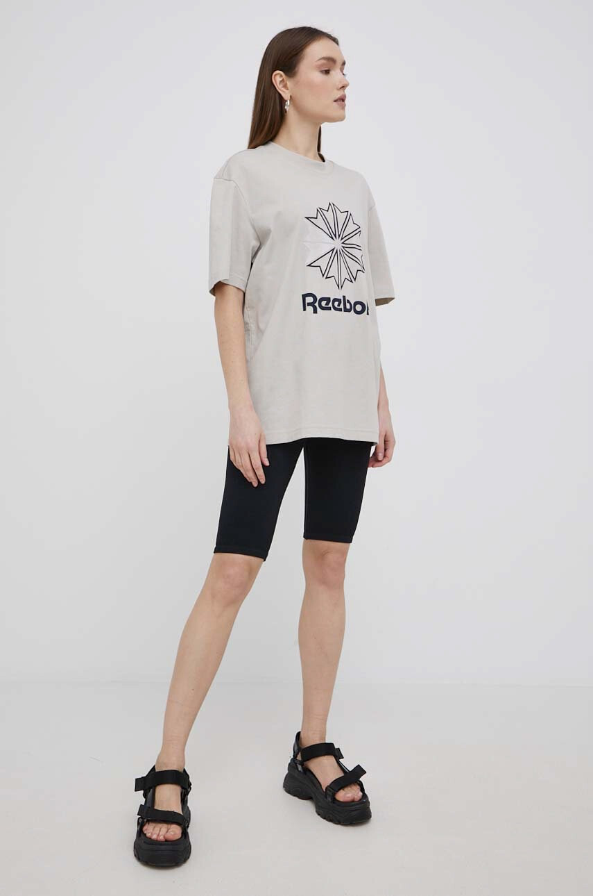 Reebok Classic Памучна тениска HD4016 в сиво с принт - Pepit.bg
