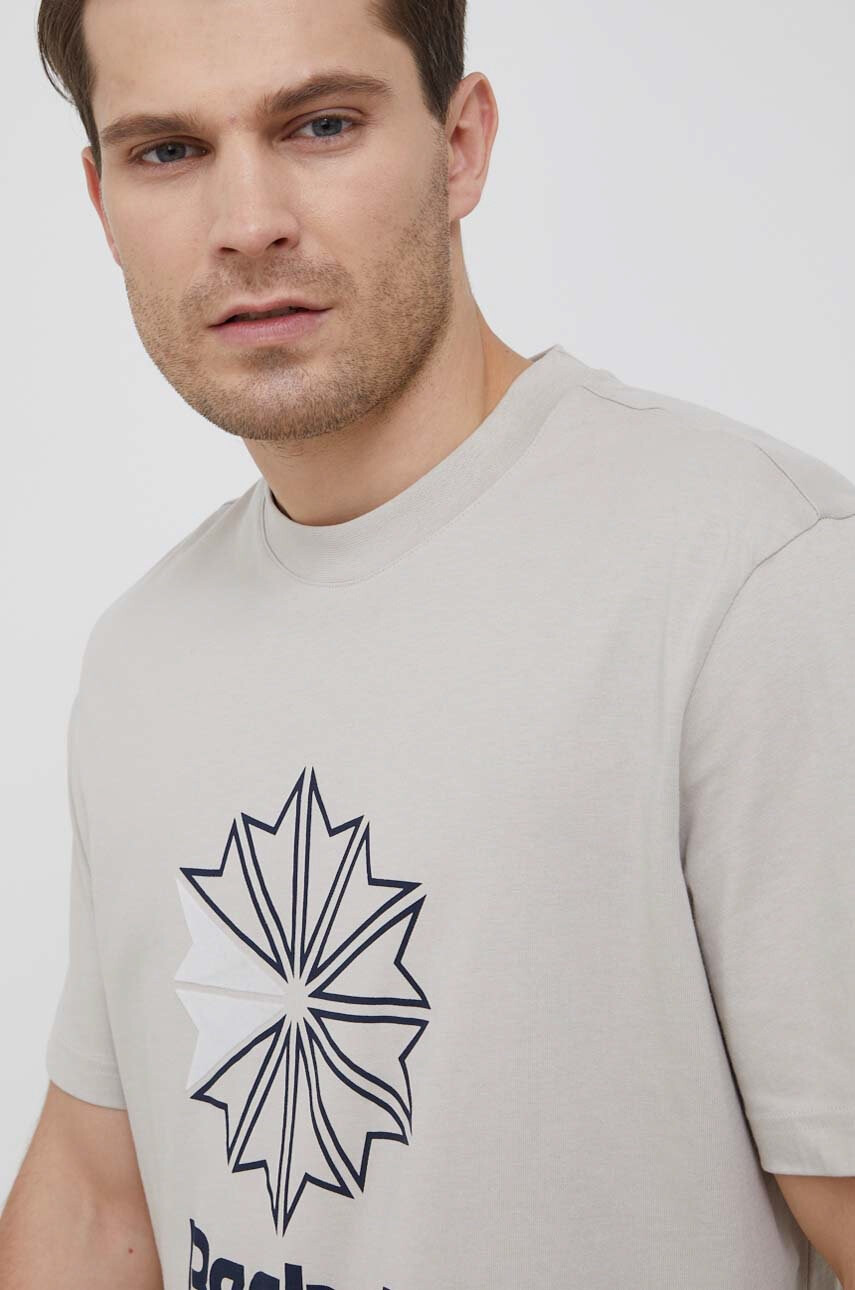 Reebok Classic Памучна тениска HD4016 в сиво с принт - Pepit.bg
