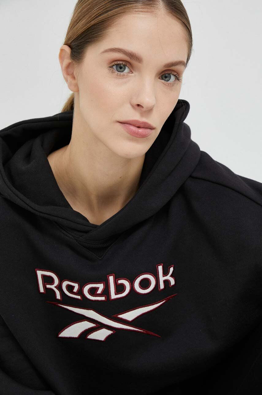 Reebok Classic Суичър в черно с качулка с принт - Pepit.bg