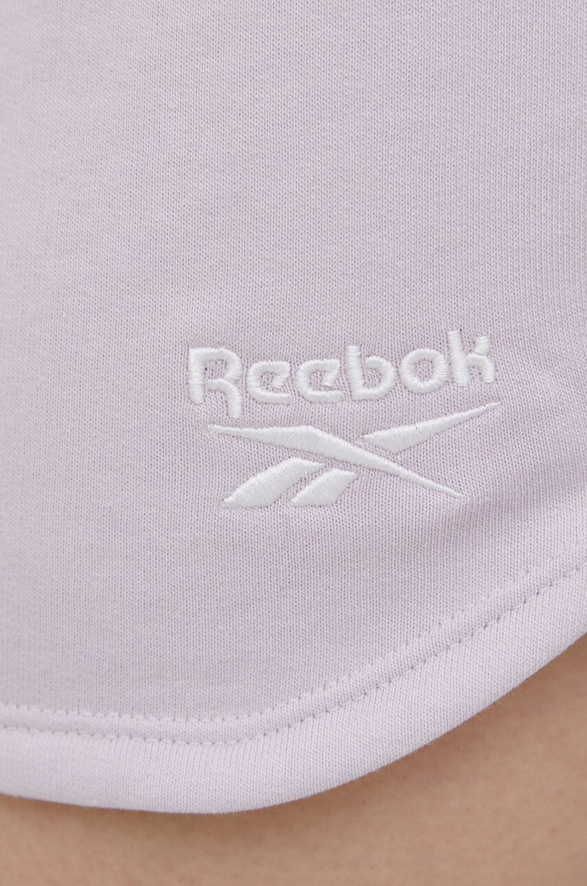 Reebok Къси панталони HB2307 дамски в розово с изчистен дизайн със стандартна талия - Pepit.bg