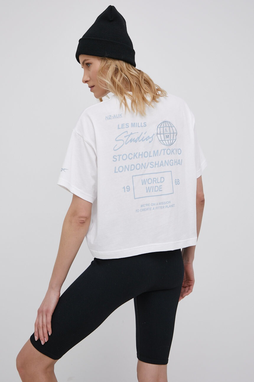 Reebok Памучна тениска HD4136 в бяло - Pepit.bg