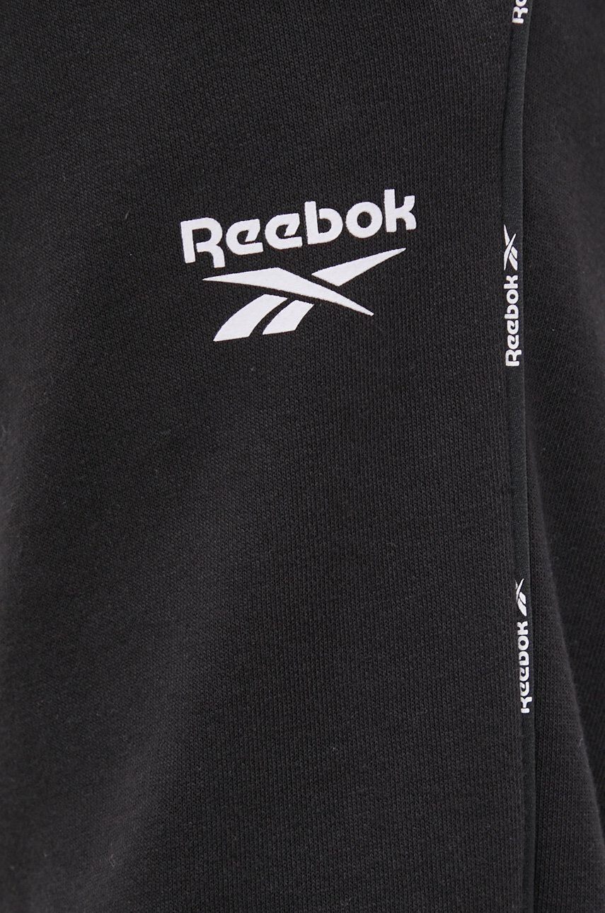 Reebok Панталони HA1070 мъжки в черно с изчистен дизайн - Pepit.bg