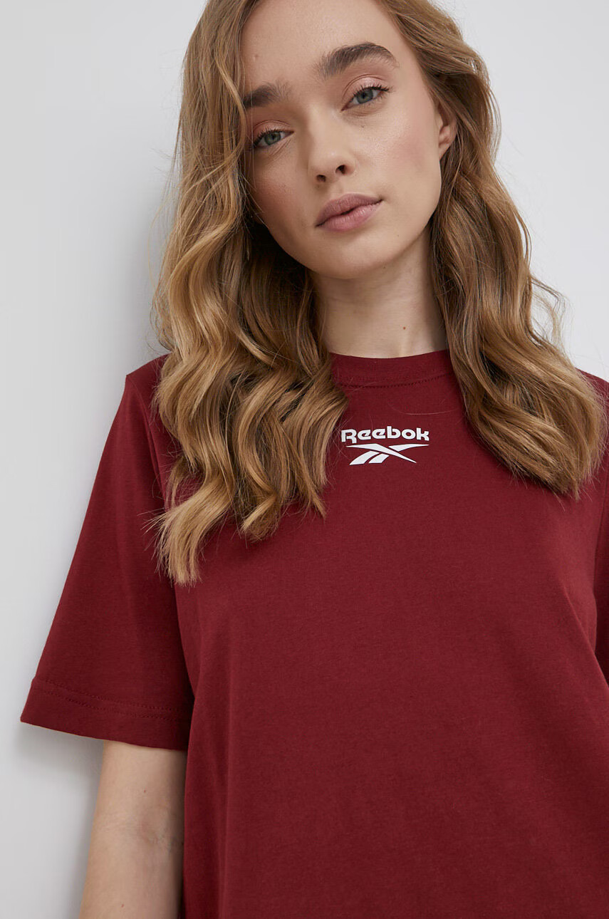 Reebok Рокля HI3842 в бордо къс модел със стандартна кройка - Pepit.bg