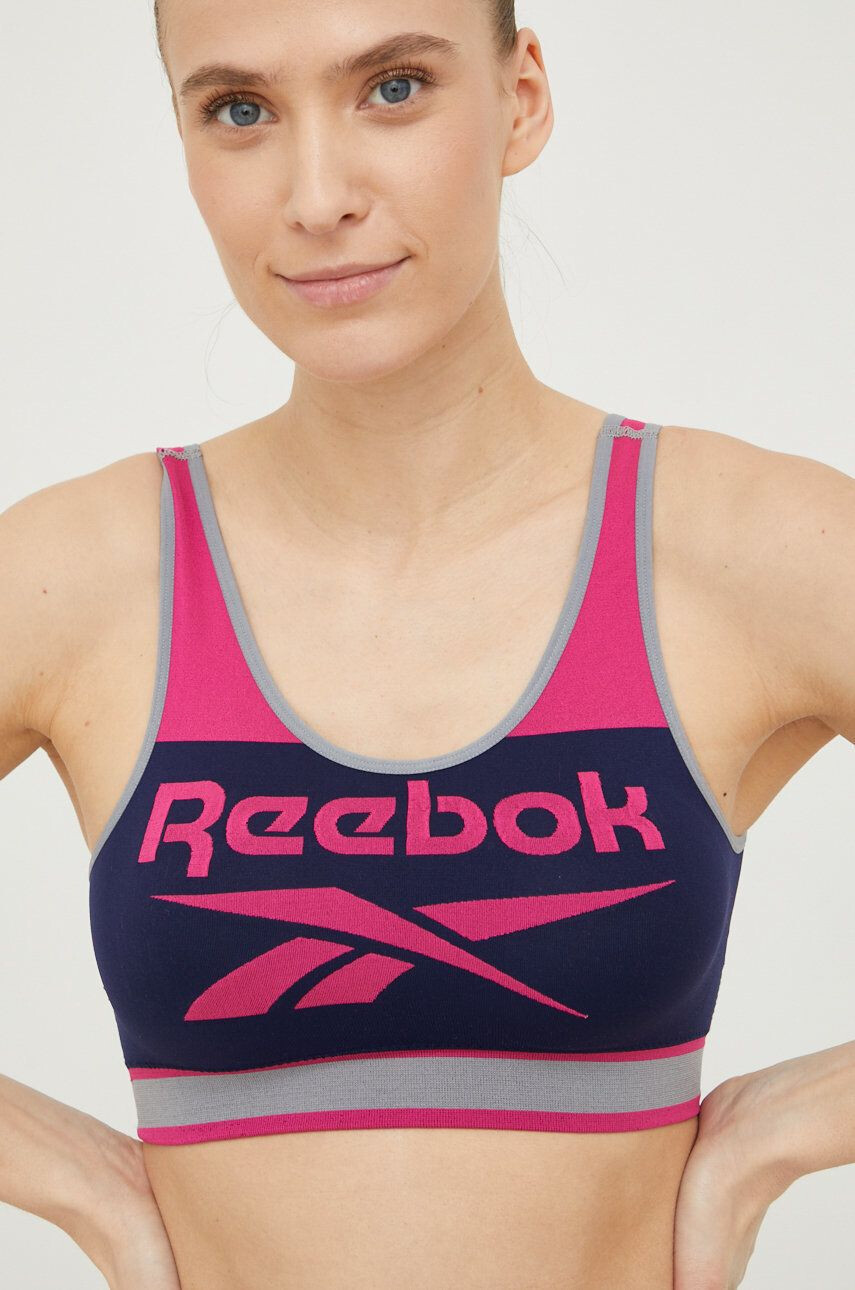 Reebok Спортен сутиен Dilara в тъмносиньо с десен - Pepit.bg