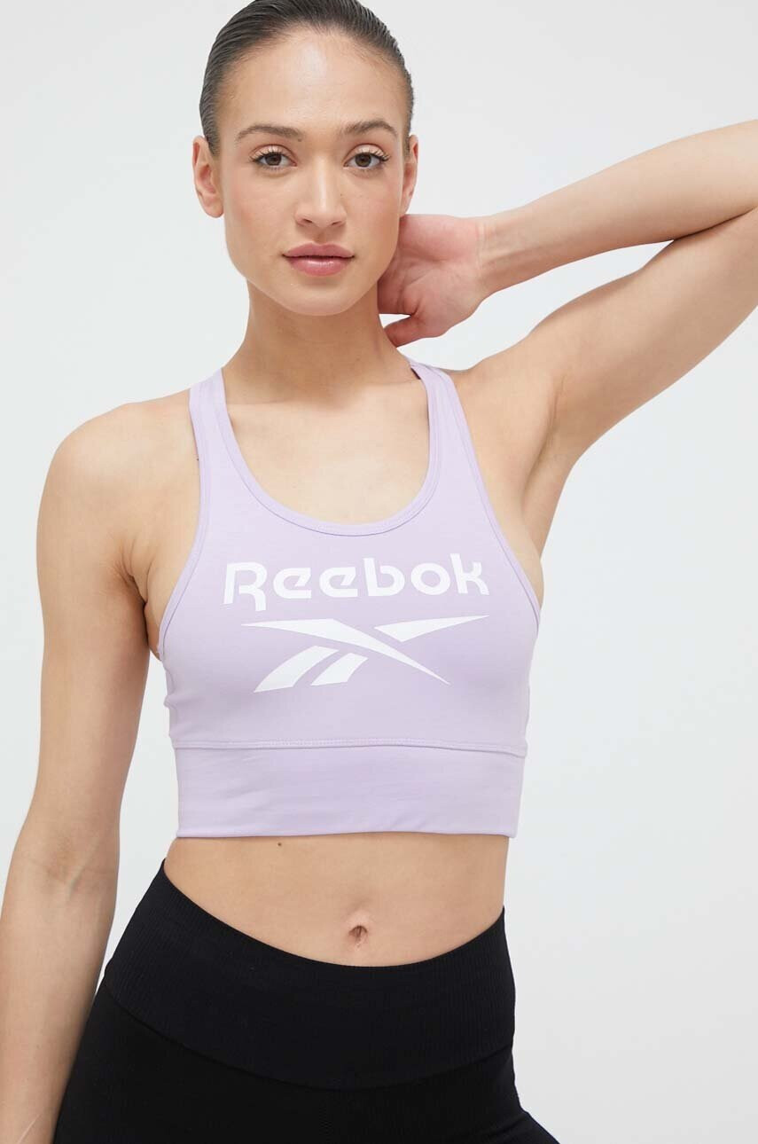 Reebok Спортен сутиен Identity в лилаво - Pepit.bg