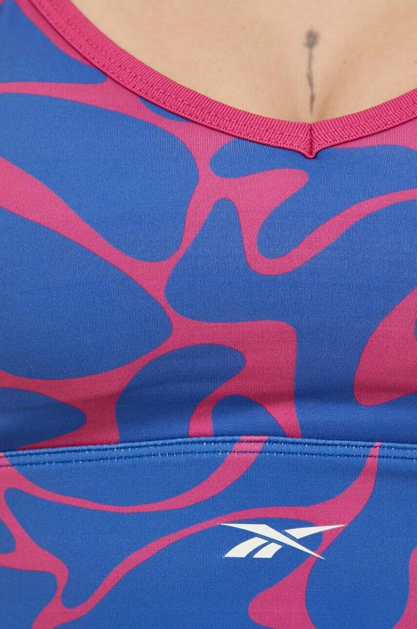 Reebok Спортен сутиен Workout Ready В синьо с десен - Pepit.bg