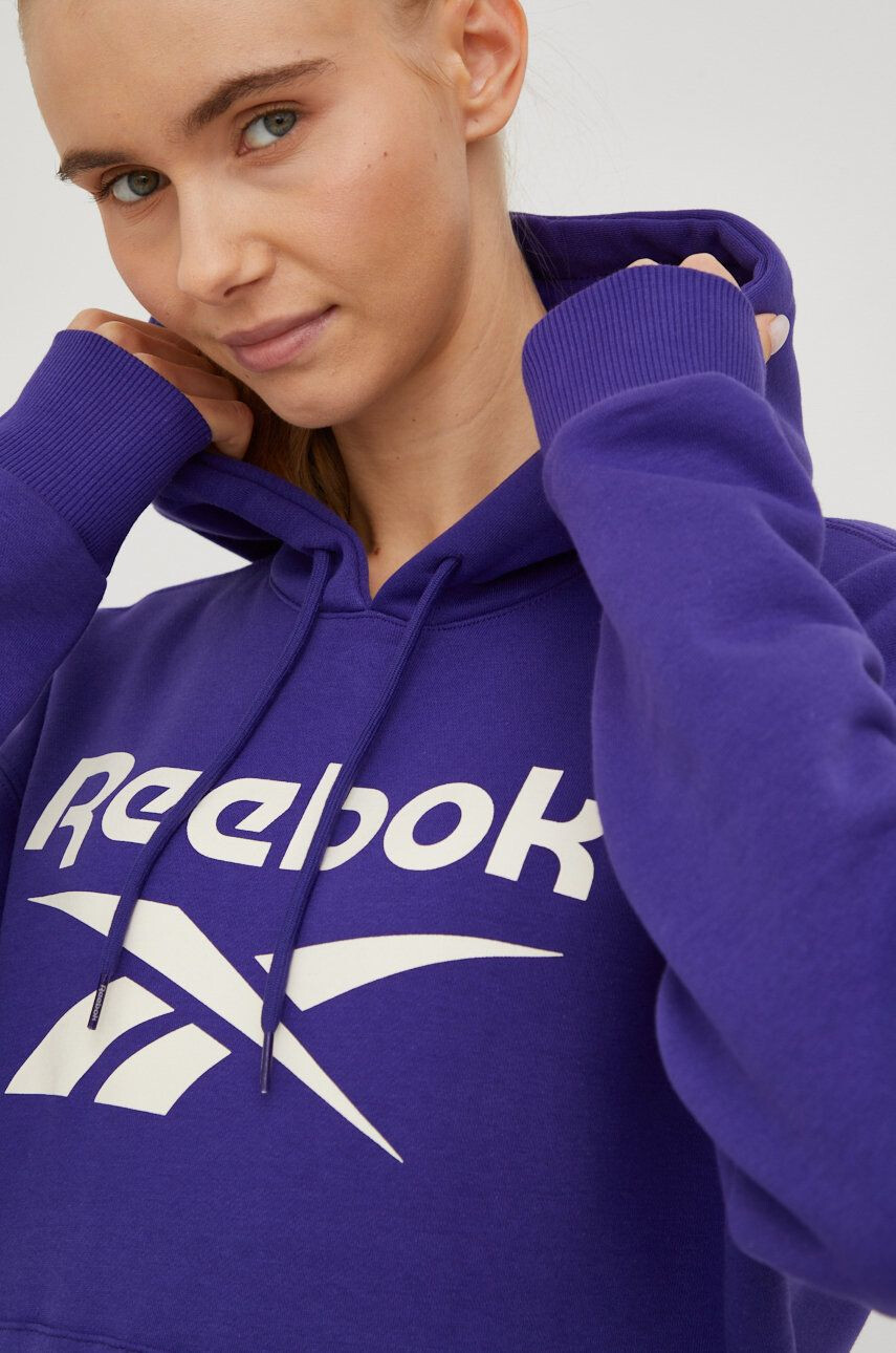 Reebok Суичър в лилаво с качулка с принт - Pepit.bg